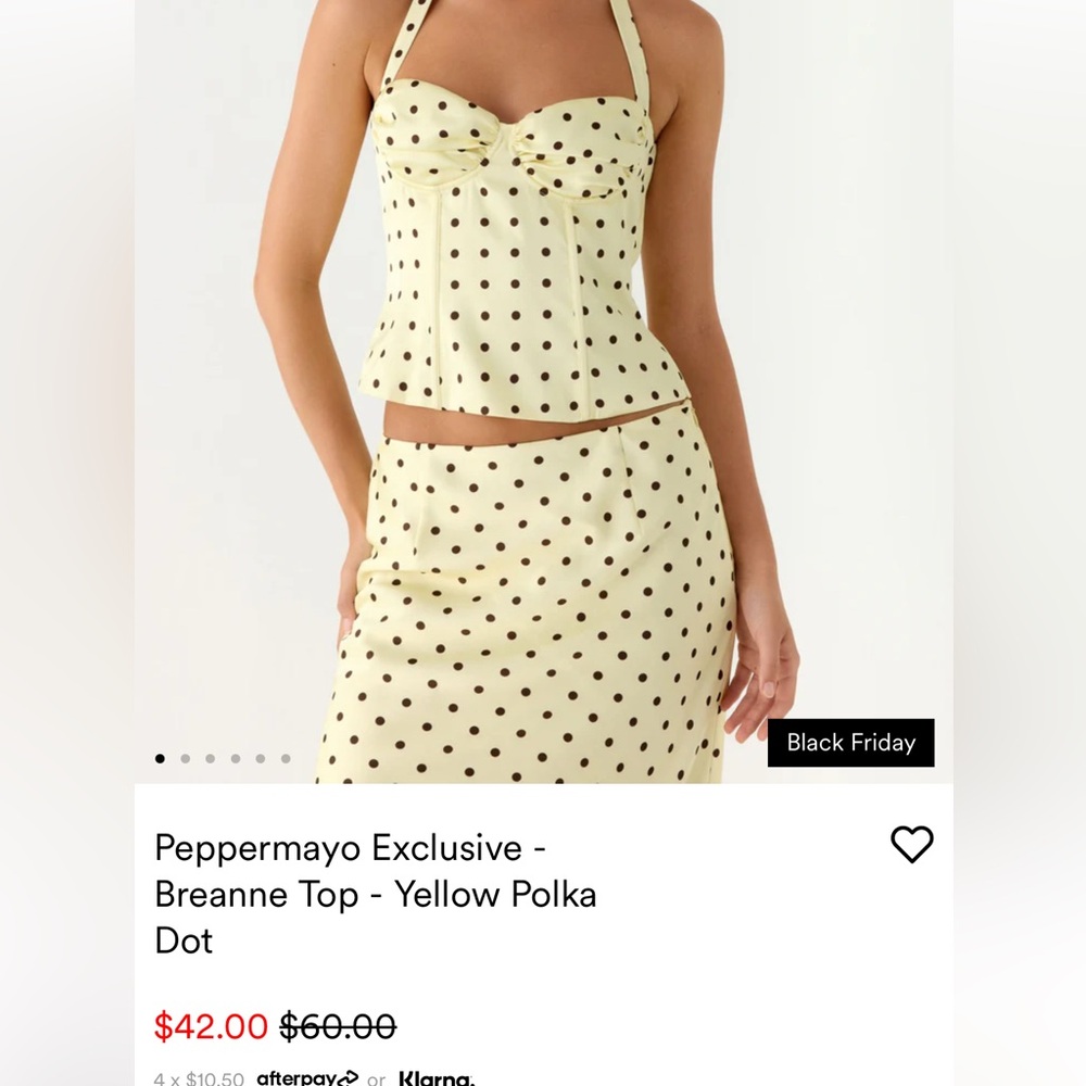 Peppermayo Yellow Polka Dot Midi skirt Selling TOGETHER